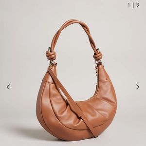 Twilila twisted handle brown Ted Baker leather cross body bag.